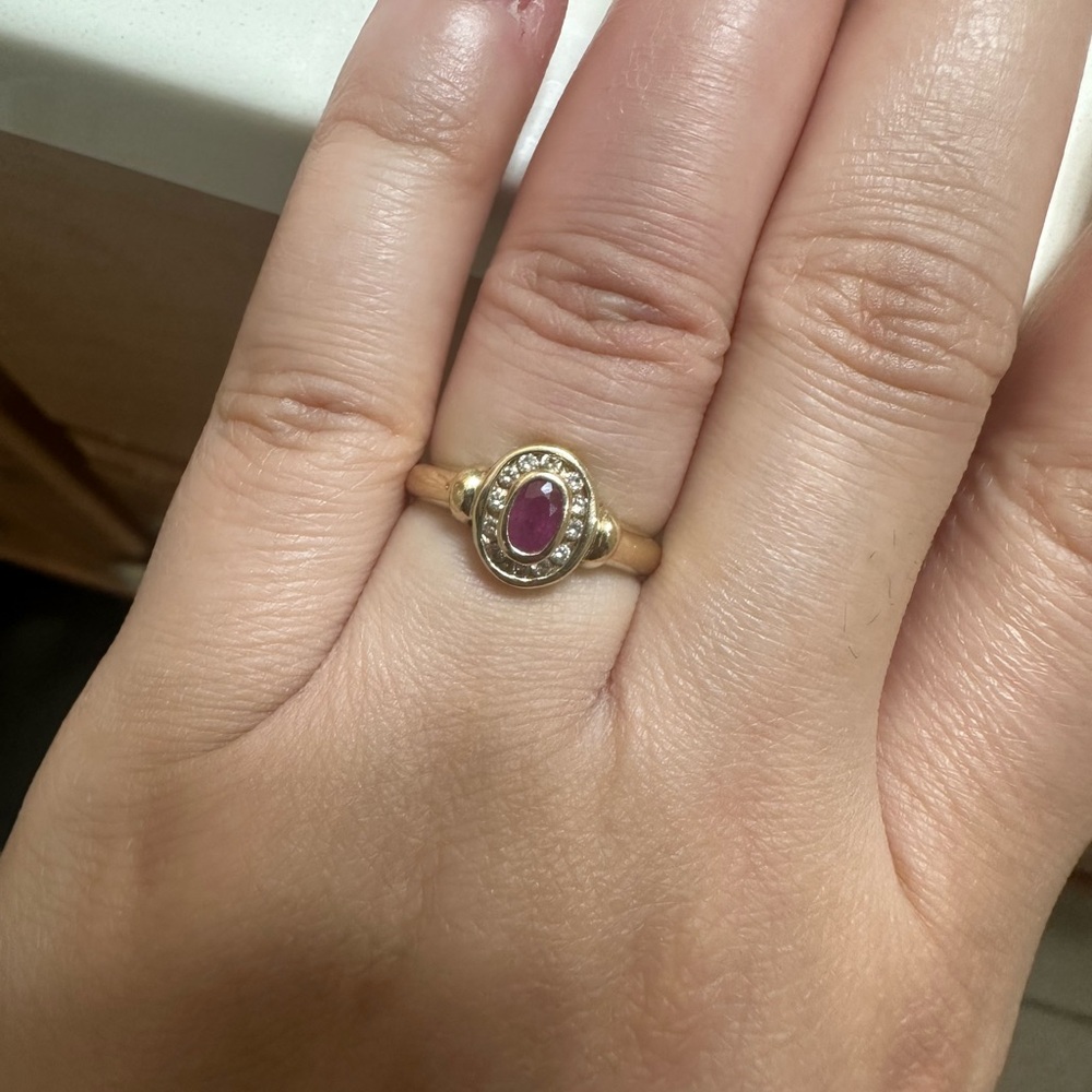 Yellow Gold Ruby and Diamond Ring